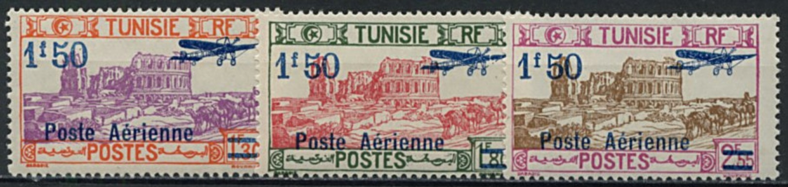 Tunisie, PA N° 10 à N° 12** Y Et T - Poste Aérienne