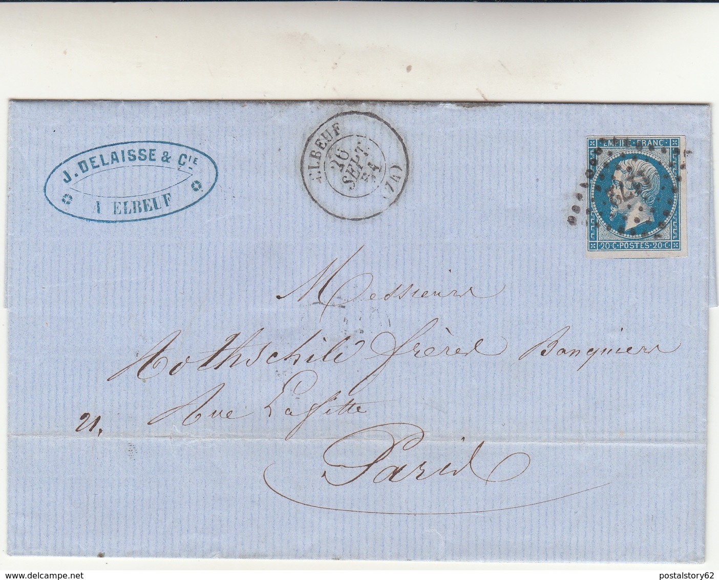 Elbeuf To Paris Cover1861 - 1853-1860 Napoleone III