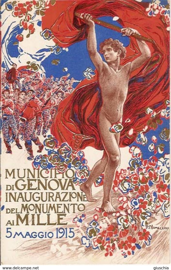 (C).Genova.1915 Inaugurazione Monumento Ai Mille.Illustratore Nomellini (164-a14) - Genova