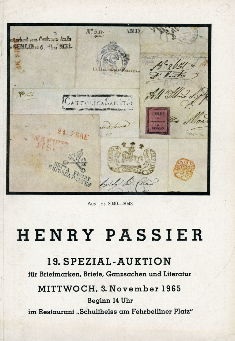 19. Passier  Auktion 1965 - Catalogues For Auction Houses