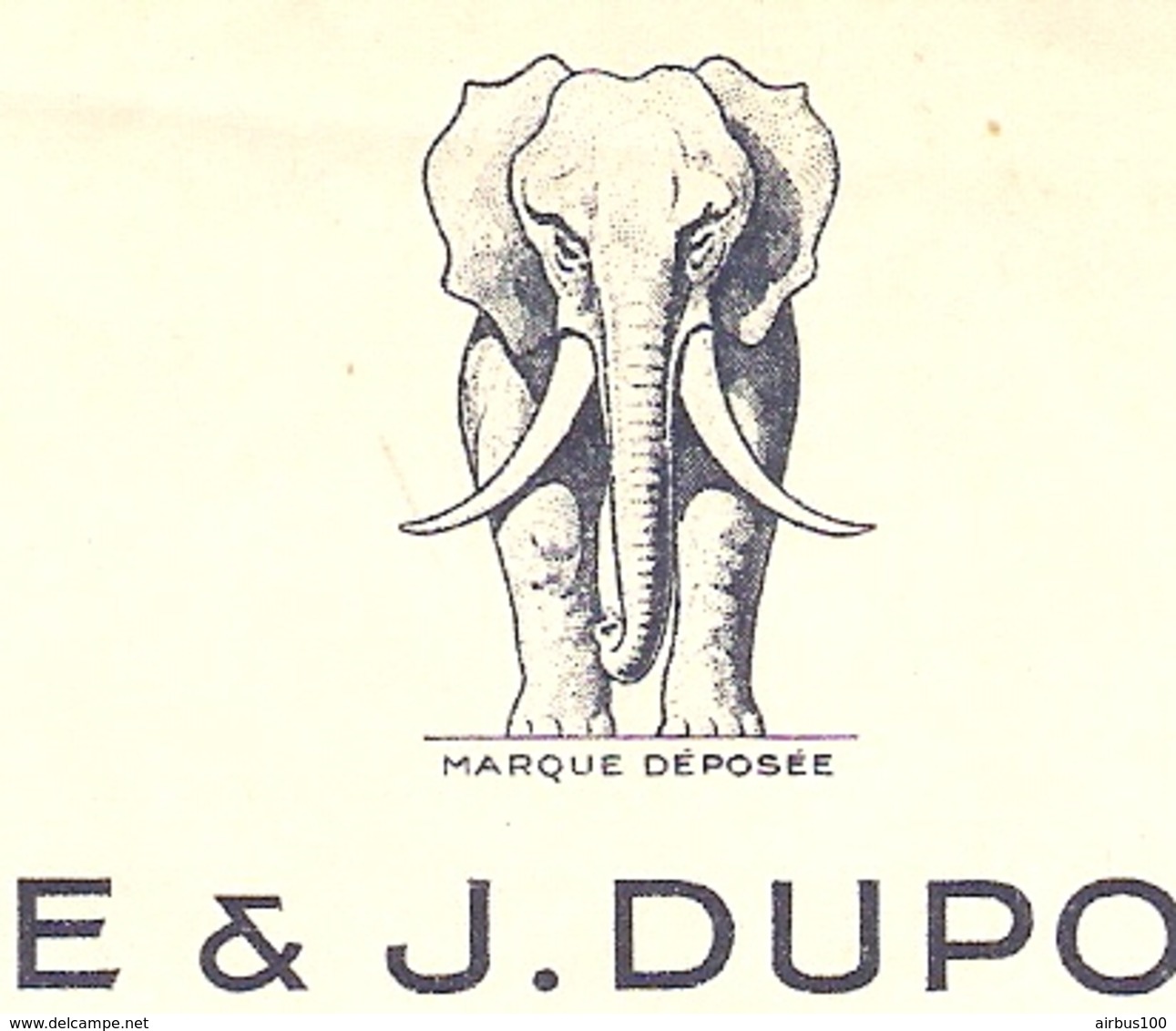 FACTURE 1955 LA BROSSE J. DUPONT RÉUNIS 12 RUE LÉON JOST PARIS 17 ème - BIJOUTERIE ART DENTAIRE - ÉLÉPHANT - Droguerie & Parfumerie