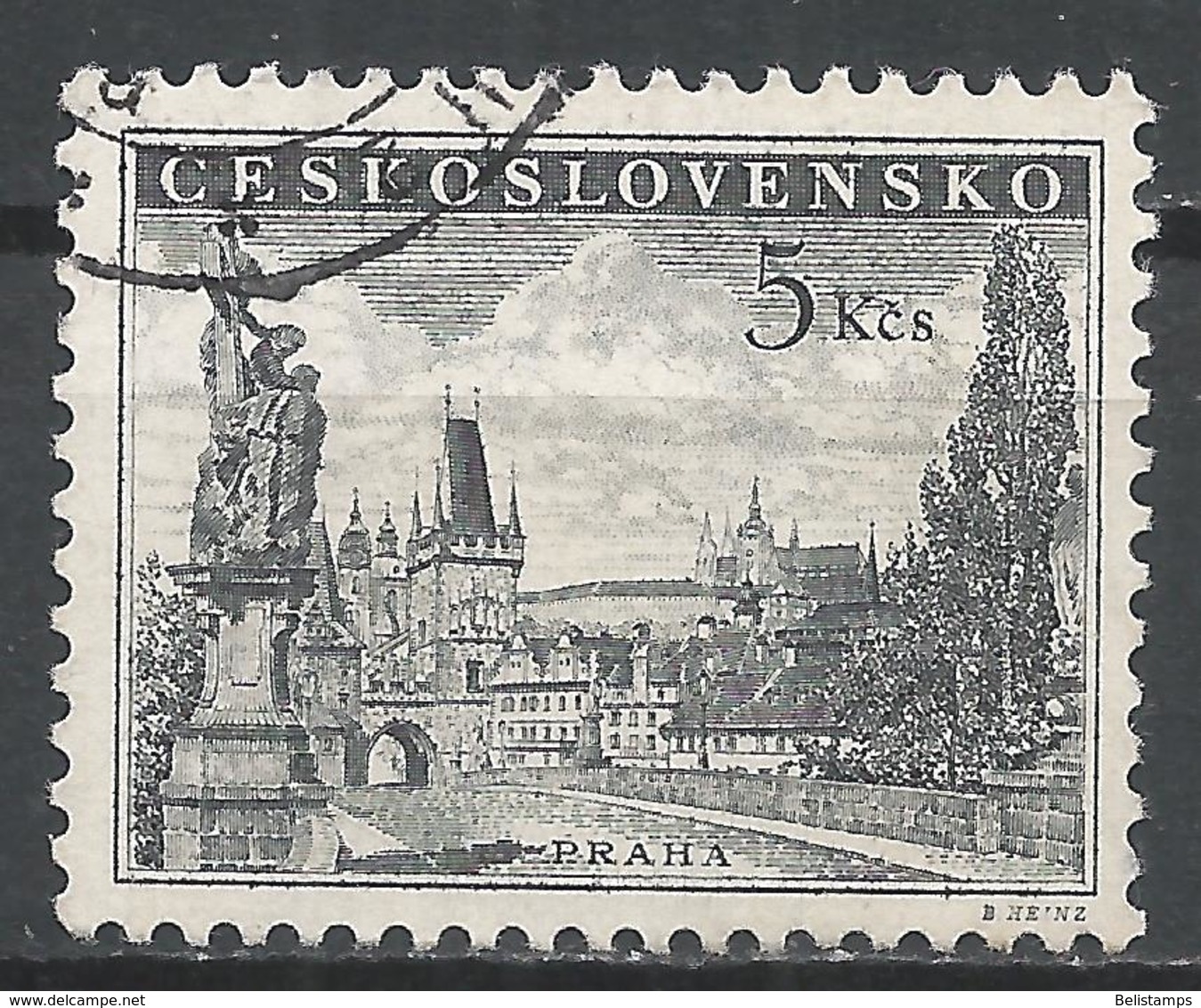 Czechoslovakia 1953. Scott #619 (U) Charles Bridge And Prague Castle ** Complete Issue - Oblitérés