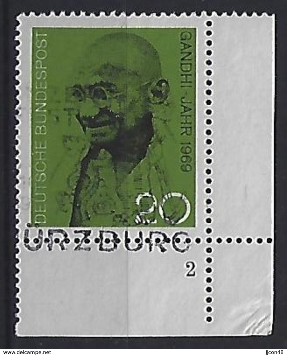 Germany 1969  Mahatma Gandhi (o) Mi.608 (Form Nr.2) - Used Stamps