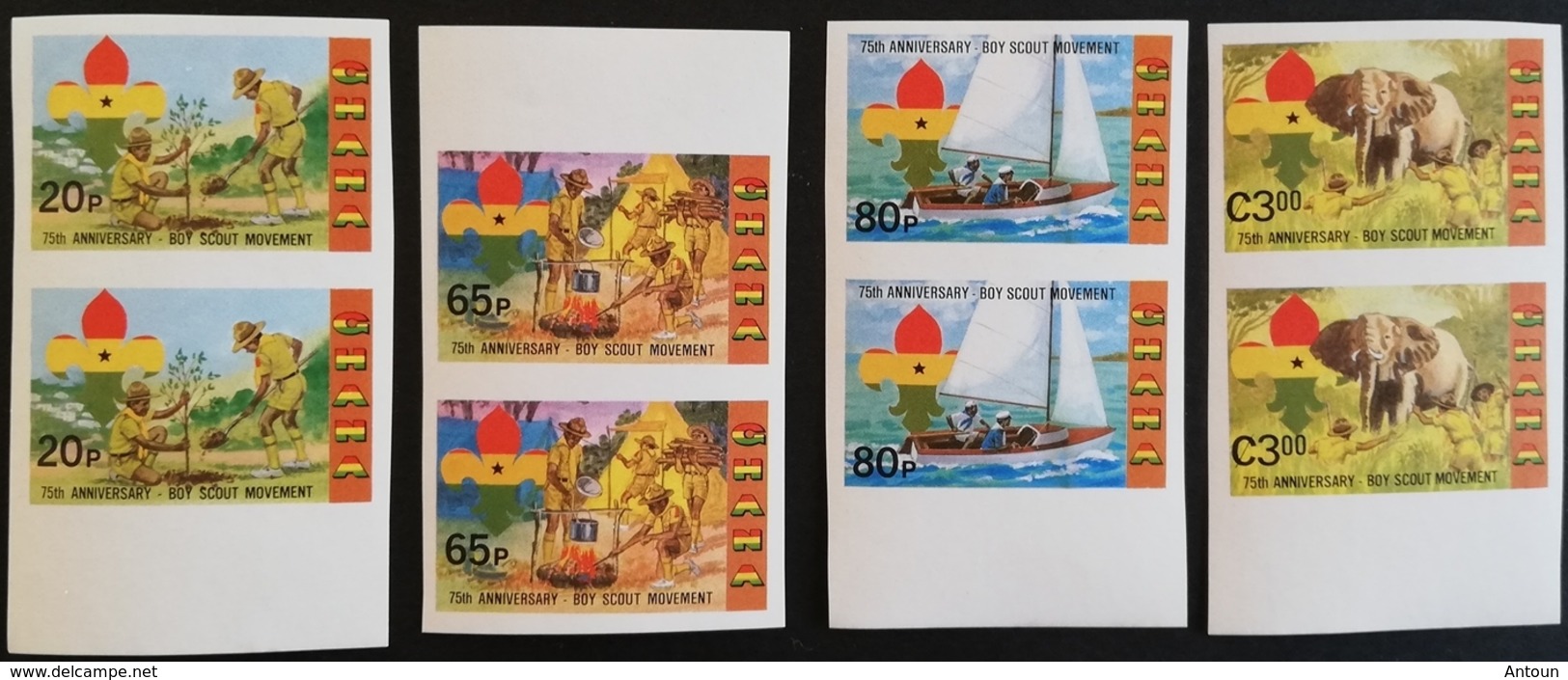 Ghana 1982 Scouting Year Imperf. Pair - Ghana (1957-...)