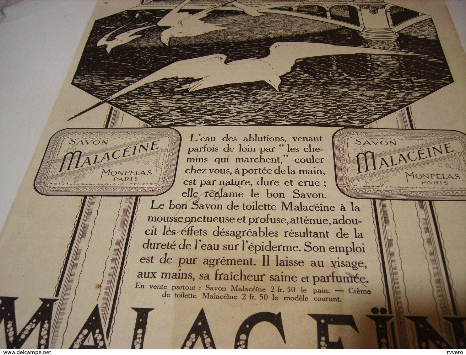 ANCIENNE PUBLICITE SAVON MALACEINE 1922 - Pubblicitari