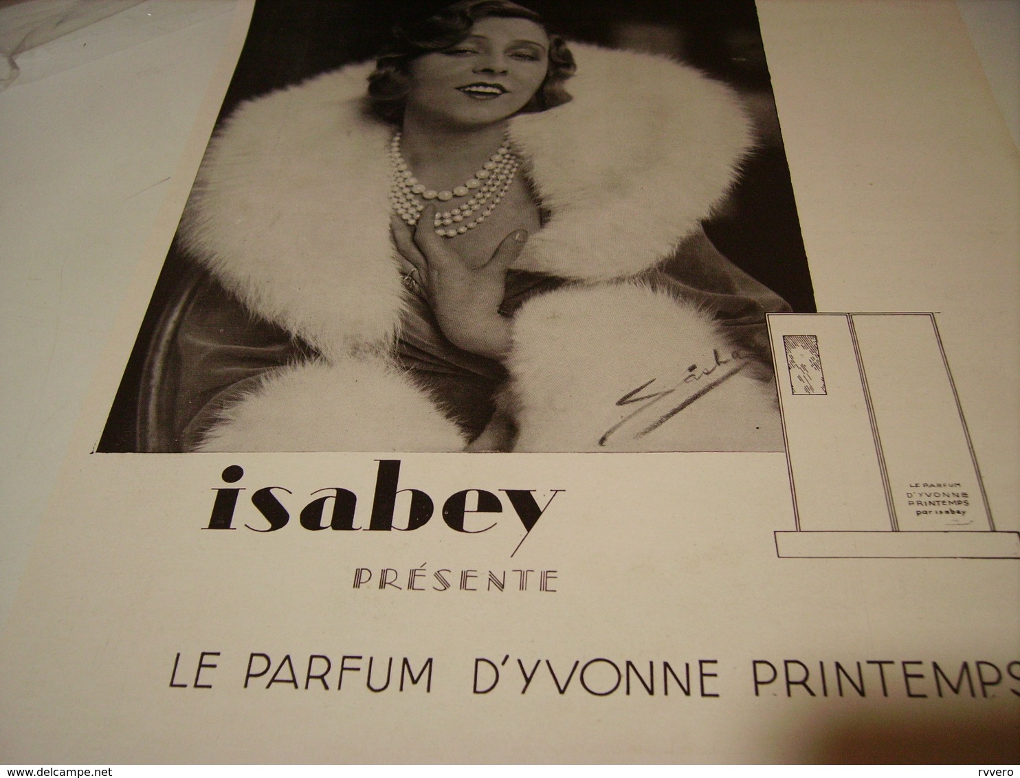 ANCIENNE PUBLICITE PARFUM YVONNE PRINTEMPS  DE ISABEY  1929 - Autres & Non Classés