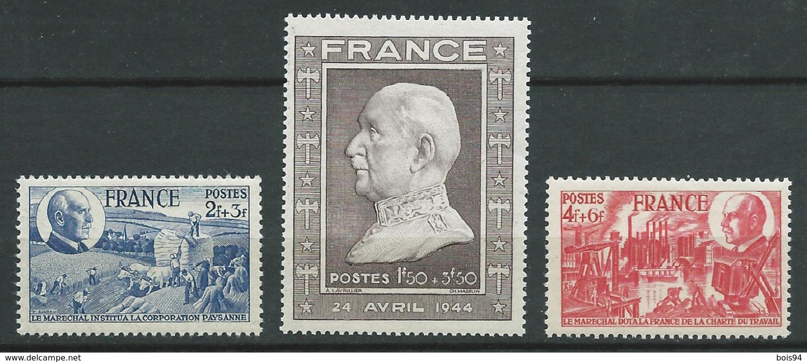 FRANCE 1944 . N°s 606 , 607 Et 608. Neufs ** (MNH) - Unused Stamps