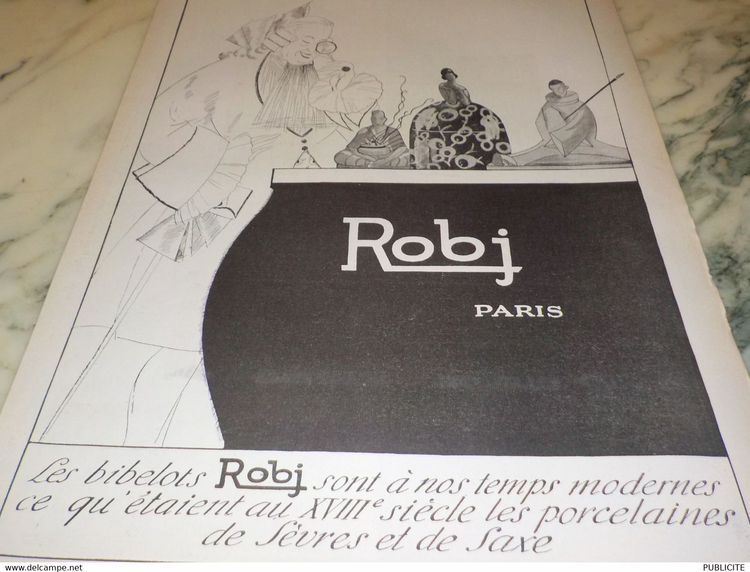 ANCIENNE PUBLICITE BIBELOT A LA MODE ROBJ PARIS 1923 - Other & Unclassified