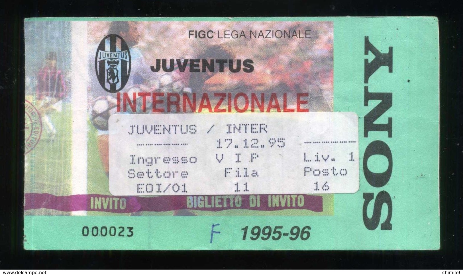 JUVENTUS INTER -  BIGLIETTO STADIO - STADIUM TICKET - STADE - ESTADIO - CALCIO - FOOTBALL - FOOT-BALL - Altri & Non Classificati