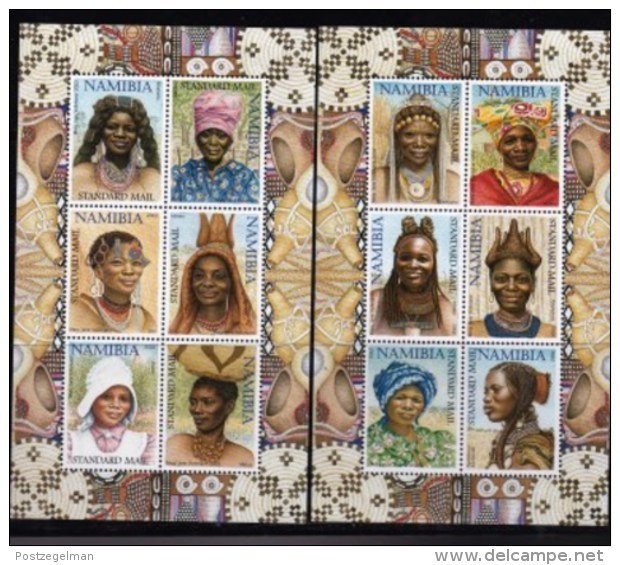 NAMIBIA, 2002, Mint Never Hinged  Sheets Of Stamp(s),Traditional Women In Namibia,  Sa 377-378, #8027 - Namibië (1990- ...)