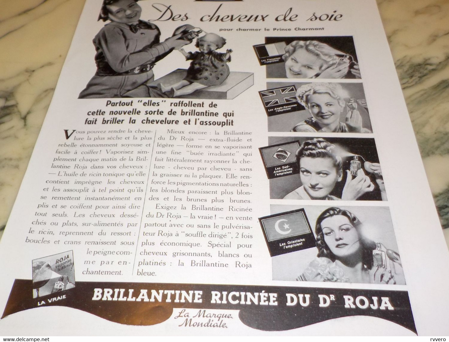 ANCIENNE PUBLICITE CHEVEUX DE SOIE  ROJA  1940 - Autres & Non Classés