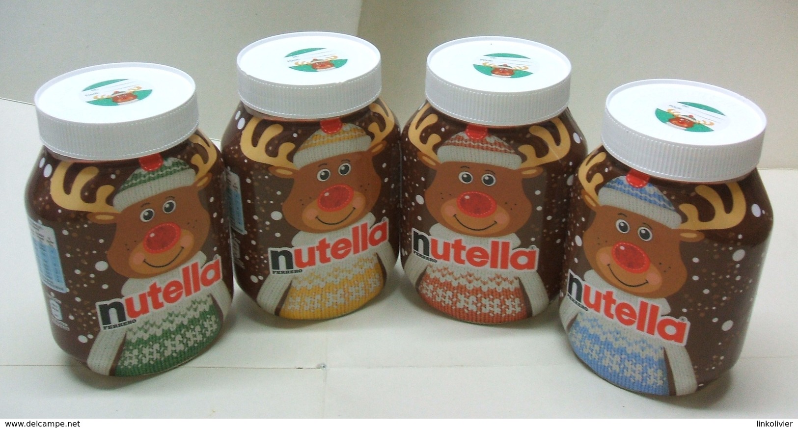 4 Pots De NUTELLA Bocaux Vides - Renne Collection Complète - Noël Neige - Nutella