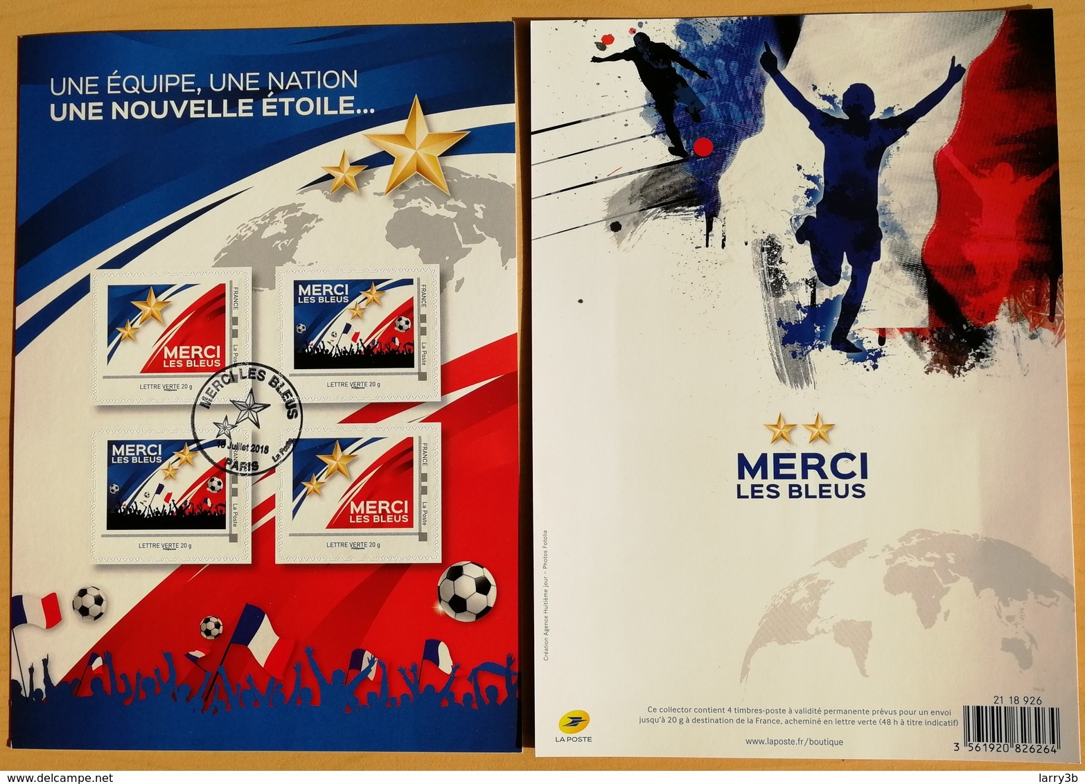 FRANCE 2018 COLLECTOR " MERCI LES BLEUS " - MTAM-2018-18 - OBLITERATION 1er Jour 16 Juillet 2018 - Collectors