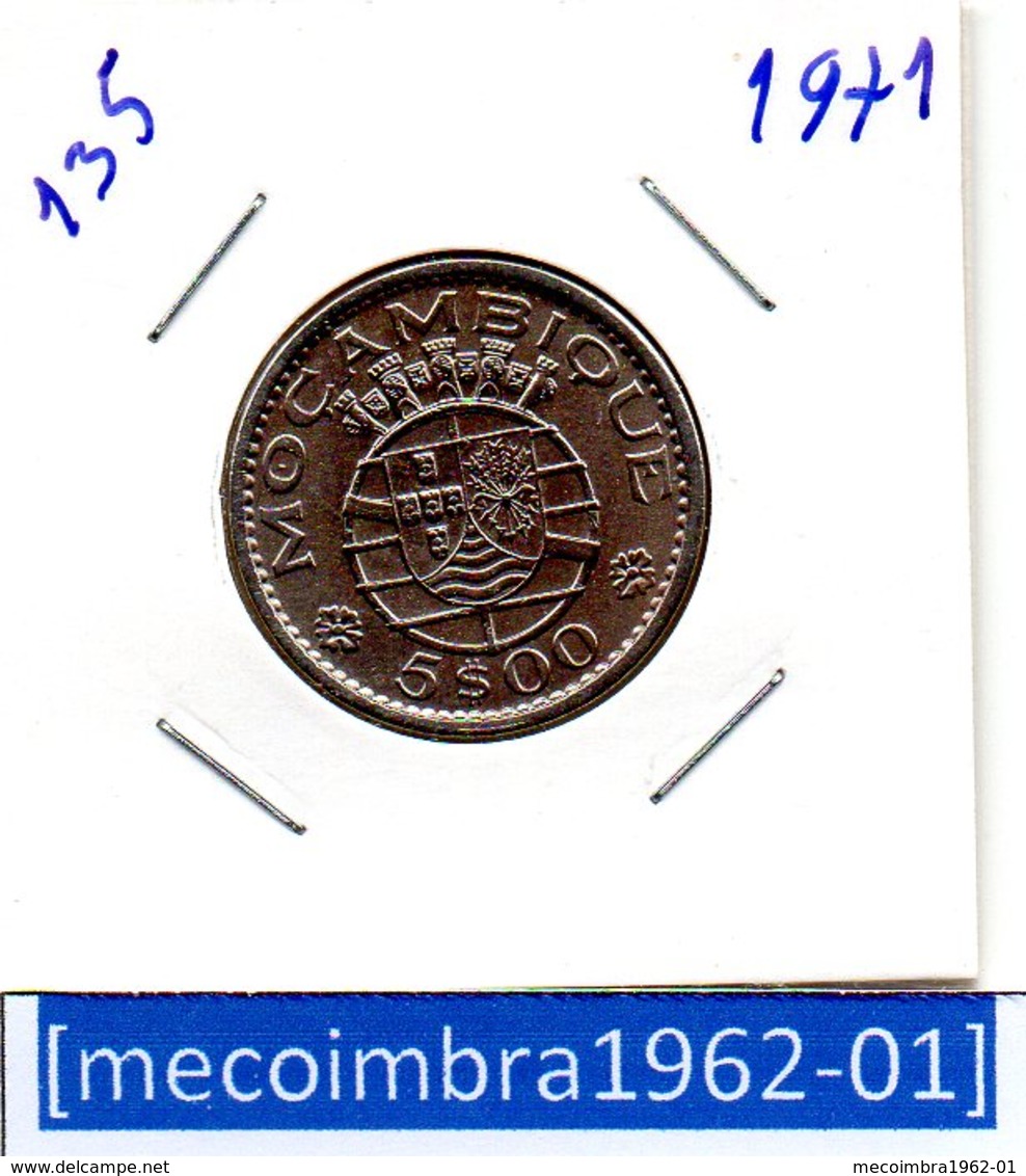 [*135*] - Ex/Colonia Moçambique Portugues 5 Escudos 1971 - Colonia - Mozambique