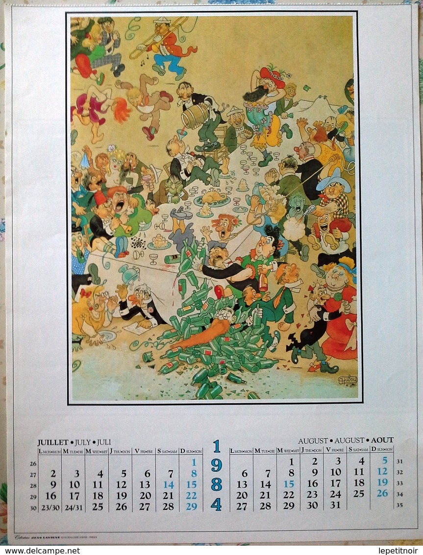 Calendrier Extrait 1984 Illustration Albert Dubout (3 Pages) - Grand Format : 1981-90