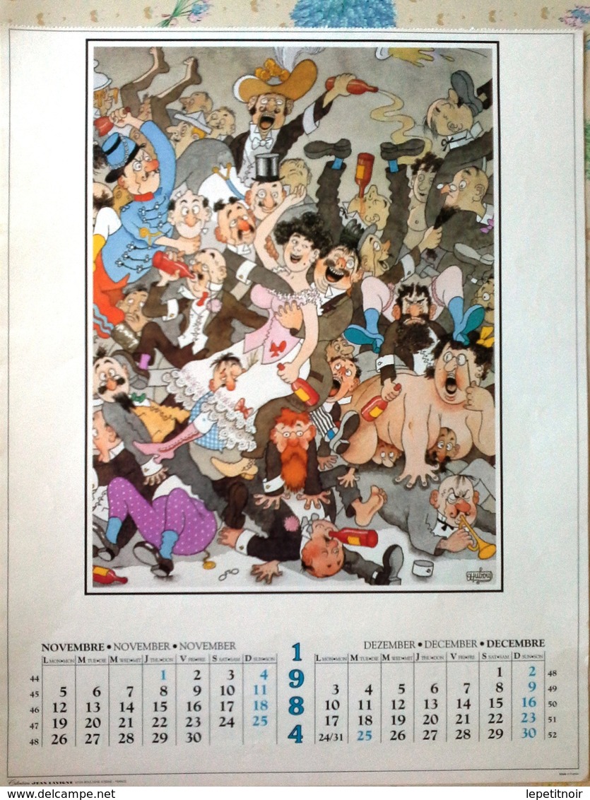 Calendrier Extrait 1984 Illustration Albert Dubout (3 Pages) - Grossformat : 1981-90