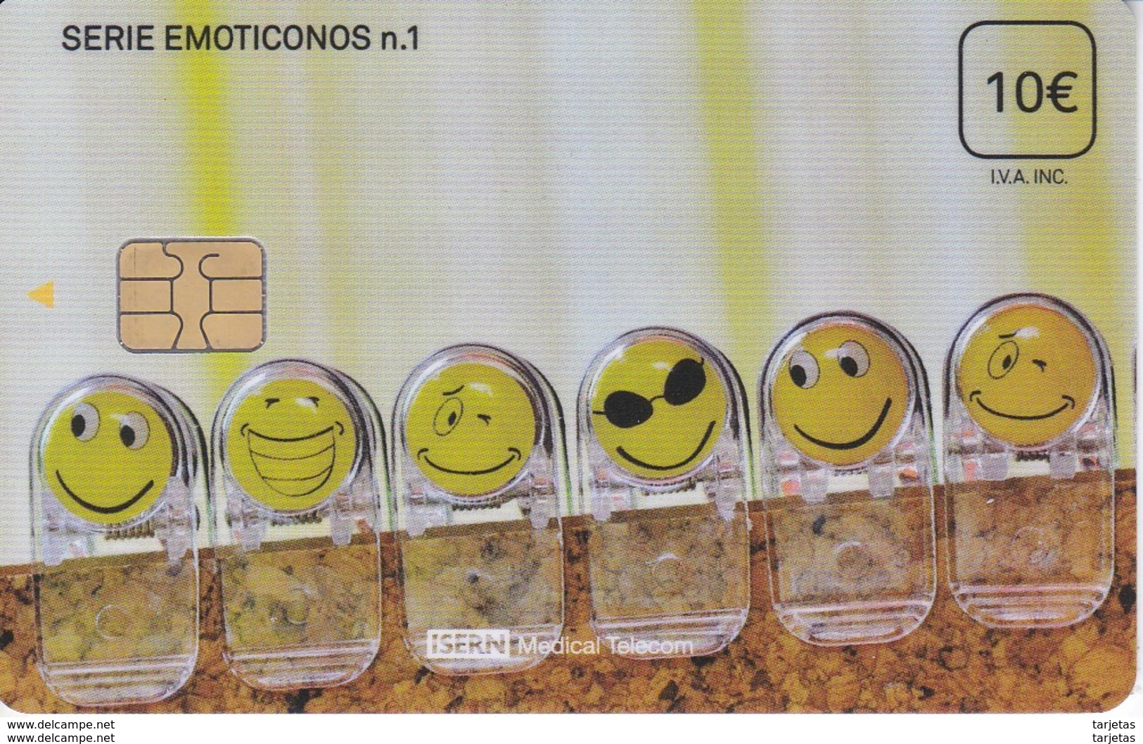 ISN-268 TARJETA DE ESPAÑA DE ISERN DE LA SERIE EMOTICONOS Nº1 - Otros & Sin Clasificación