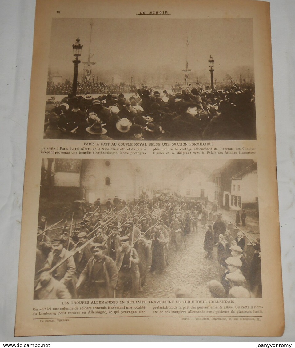 LE MIROIR. N° 264. Dimanche 15 Décembre 1918. L'entrée Triomphale Des Anglais à SPA.La Commission D'armistice à SPA. - 1900 - 1949