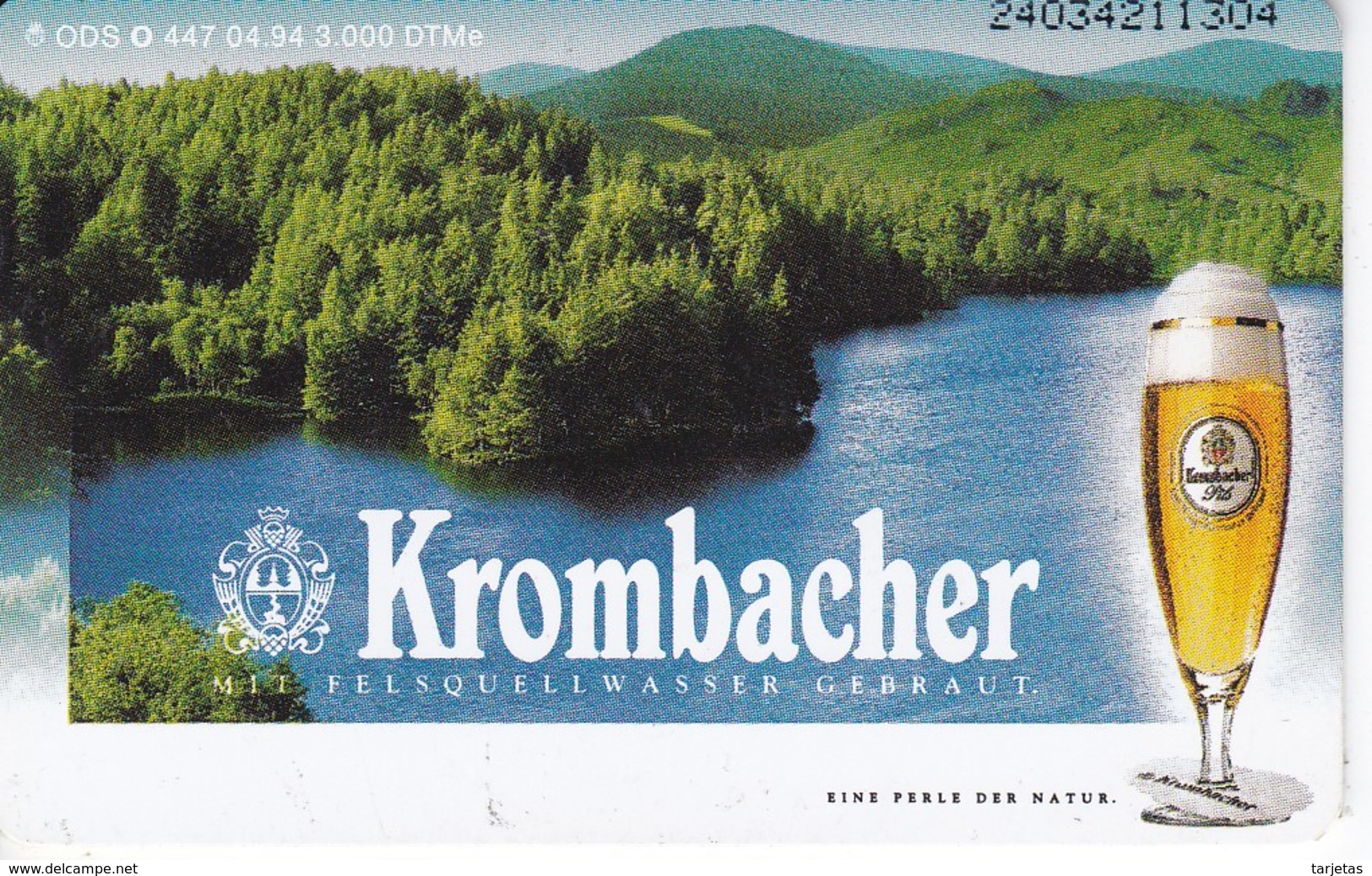 TARJETA DE ALEMANIA DE CERVEZA KROMBACHER DE TIRADA 3000 (BEER) - Publicidad