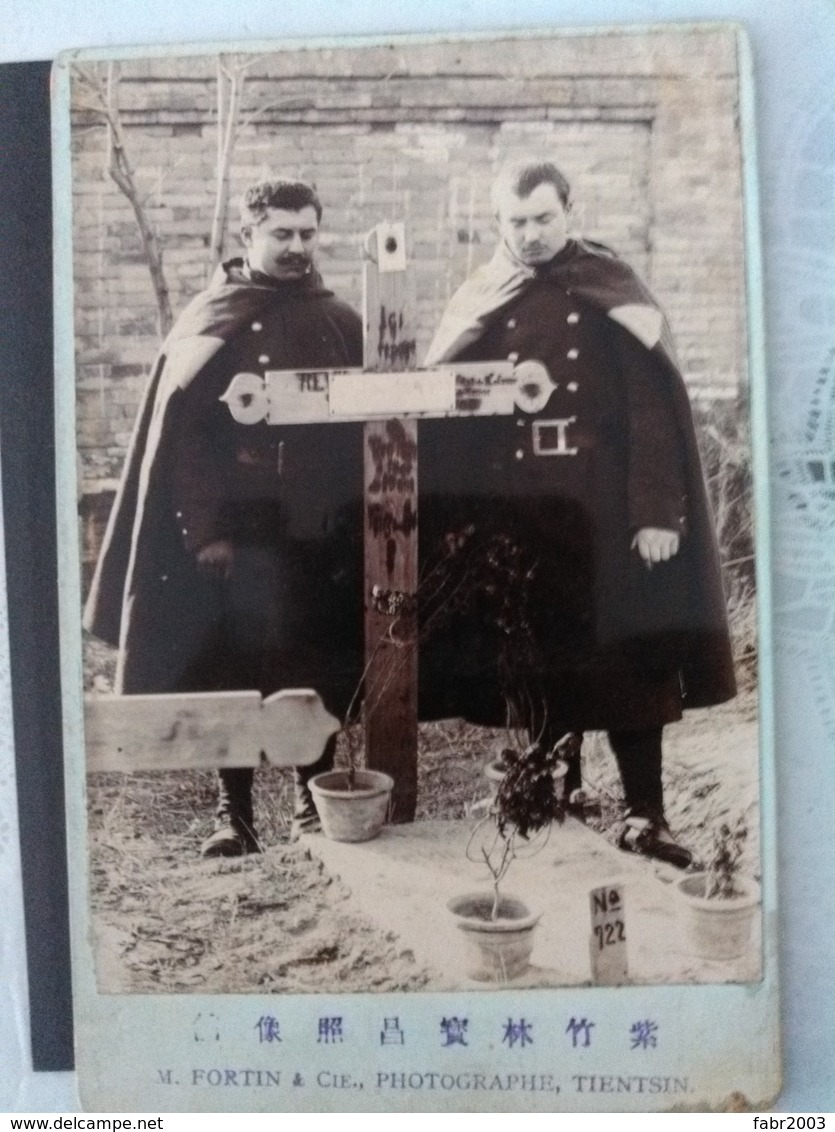 Superbe Photo Tientsin Tombe De Militaire Français. Rare - Guerre, Militaire