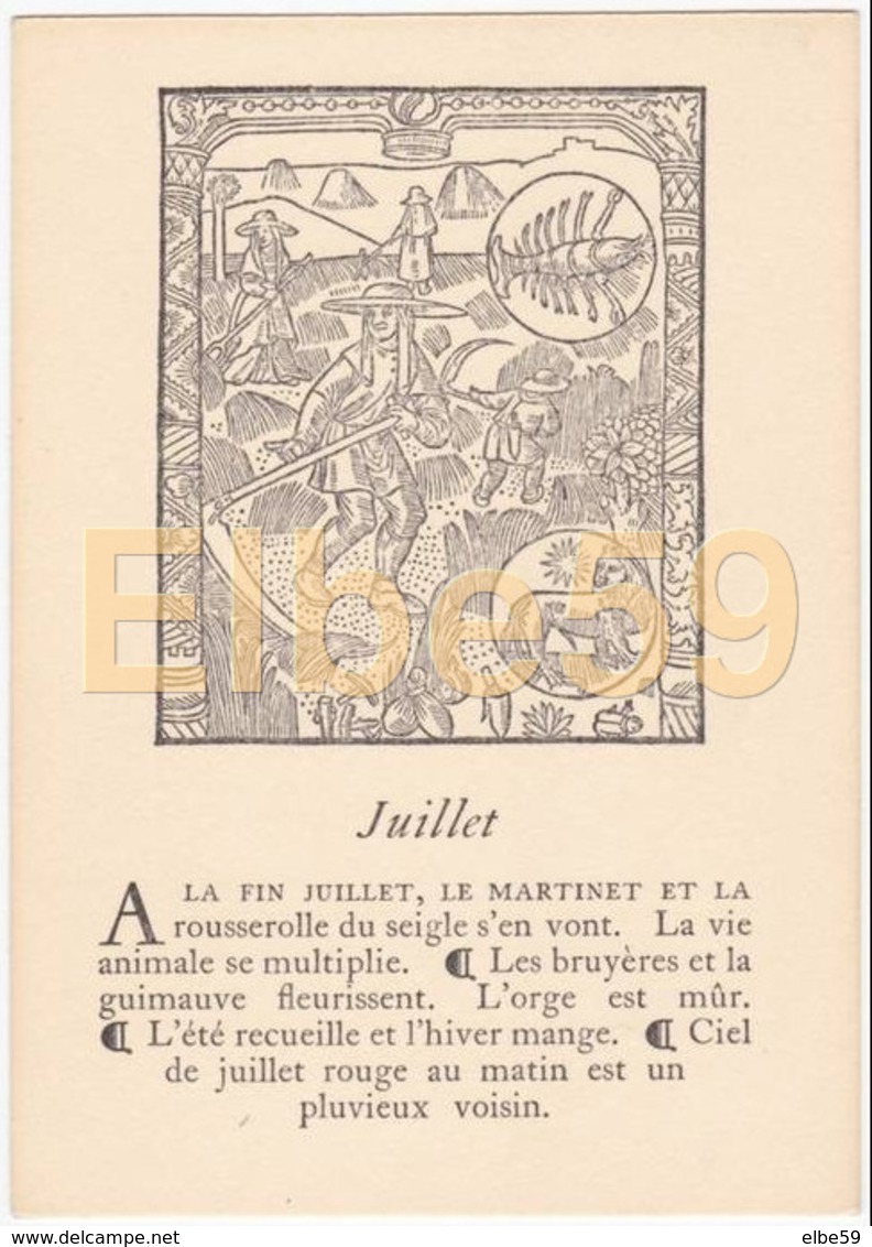 Gravure (reproduction), Le Mois De L'année, Juillet, De Nicolas Le Rouge, Troyes, 1496, Neuve - Fiabe, Racconti Popolari & Leggende