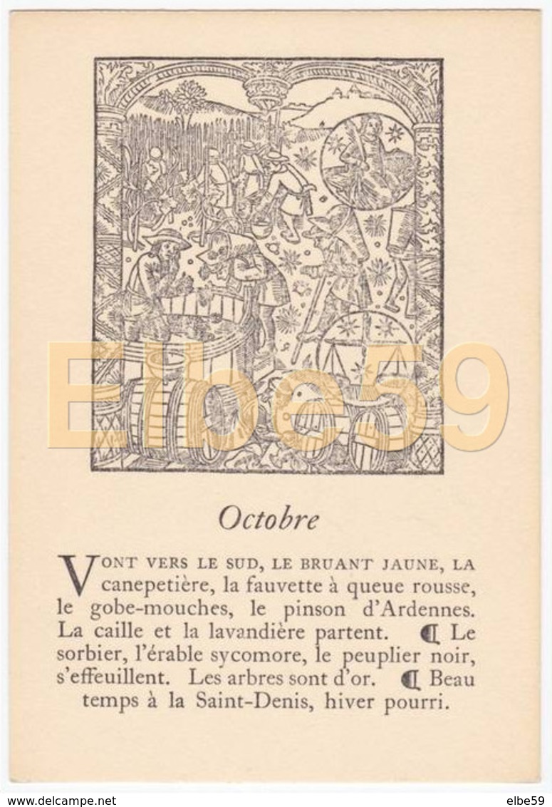 Gravure (reproduction), Le Mois De L'année, Octobre, De Nicolas Le Rouge, Troyes, 1496, Neuve - Fiabe, Racconti Popolari & Leggende