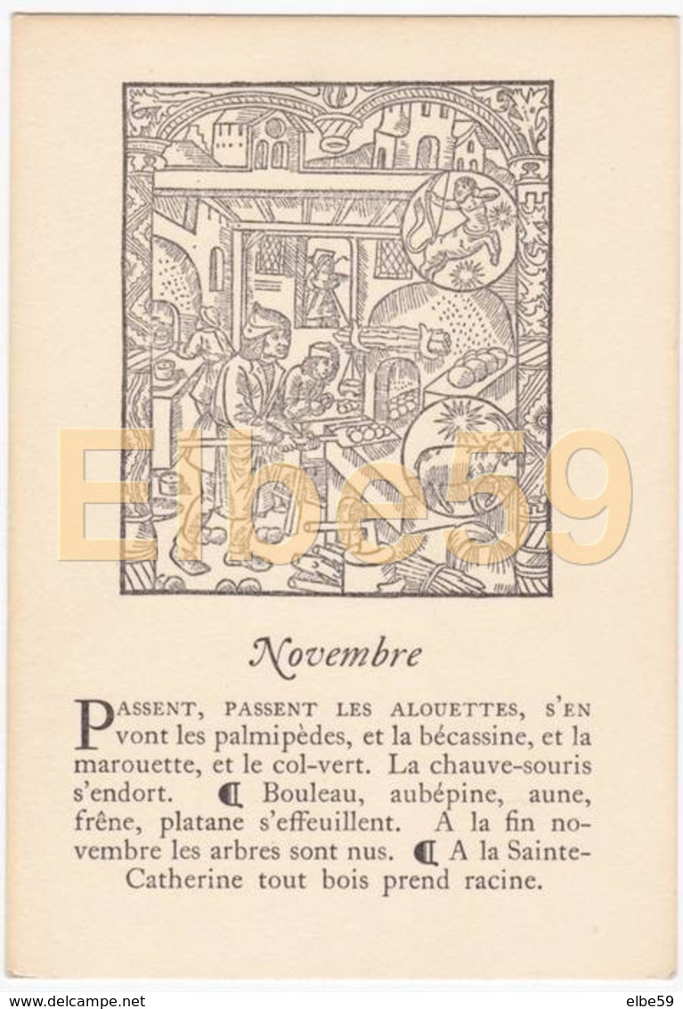 Gravure (reproduction), Le Mois De L'année, Novembre, De Nicolas Le Rouge, Troyes, 1496, Neuve - Fiabe, Racconti Popolari & Leggende