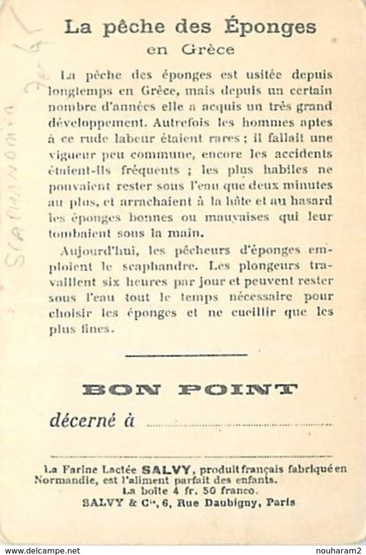 Chromos Réf. T 16-045. Farine Salvy - La Pêche Des éponges En Grèce, Scaphandrier - Autres & Non Classés