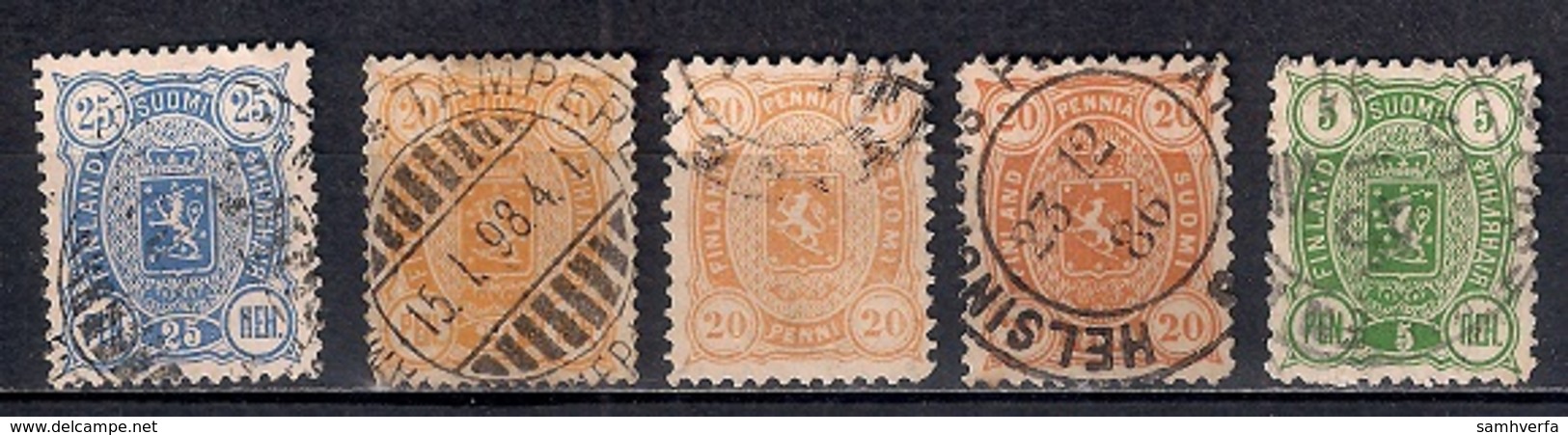 Finland 1885-89 - National Arms - Used Stamps