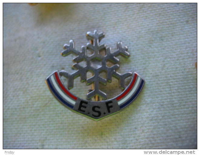 Pin's Broche-Médaille "flocon" ESF (Ecole De Ski Francais). - Winter Sports