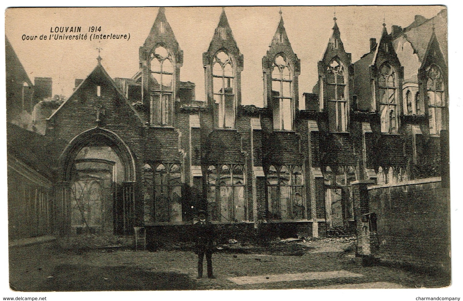 Louvain 1914 - Cour De L'Université (intérieure) - WWI - 2 Scans - Leuven