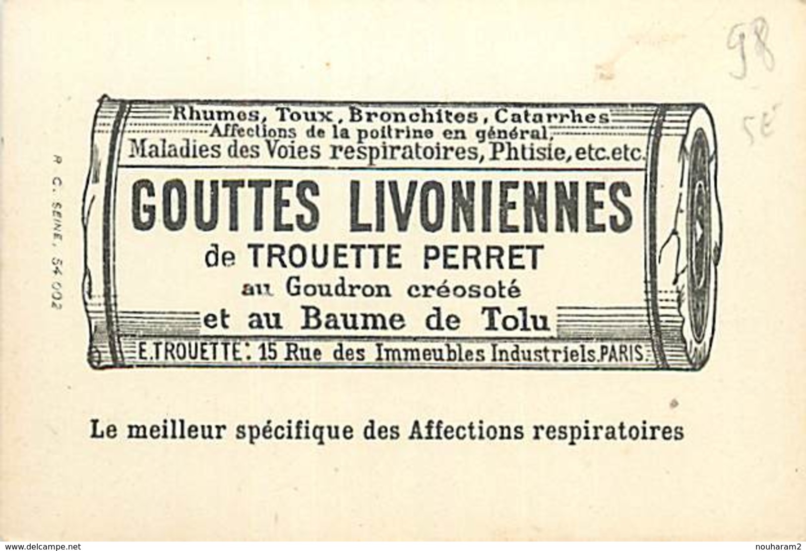 Chromos Réf. T 16-098. Gouttes Liviniennes De Trouette Perret - Notre Domaine Colonial La Réunion - Autres & Non Classés