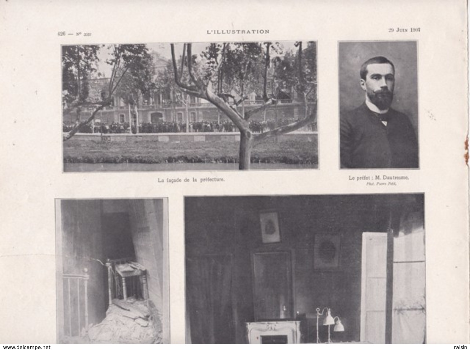 1907 Victimes Du 20 Juin Narbonne Cécile Bourrel(Cuxac-d'Aude),Léon Maigneau,Gaston Pagès(Bages) -Perpignan Pillage - Sin Clasificación