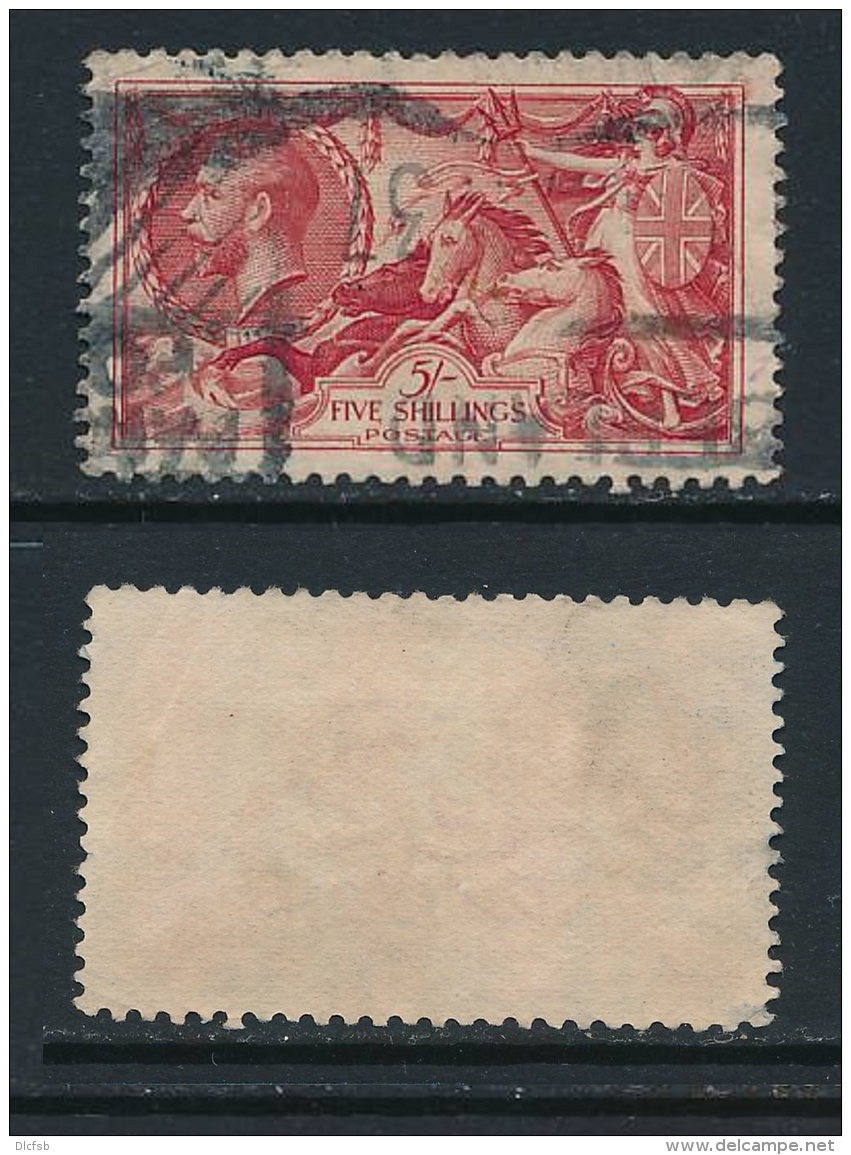 GB, 1934 5/- Re-engraved Bright Rose-red SG SPEC.N74, Used Cat &pound;85 (N) - Gebruikt