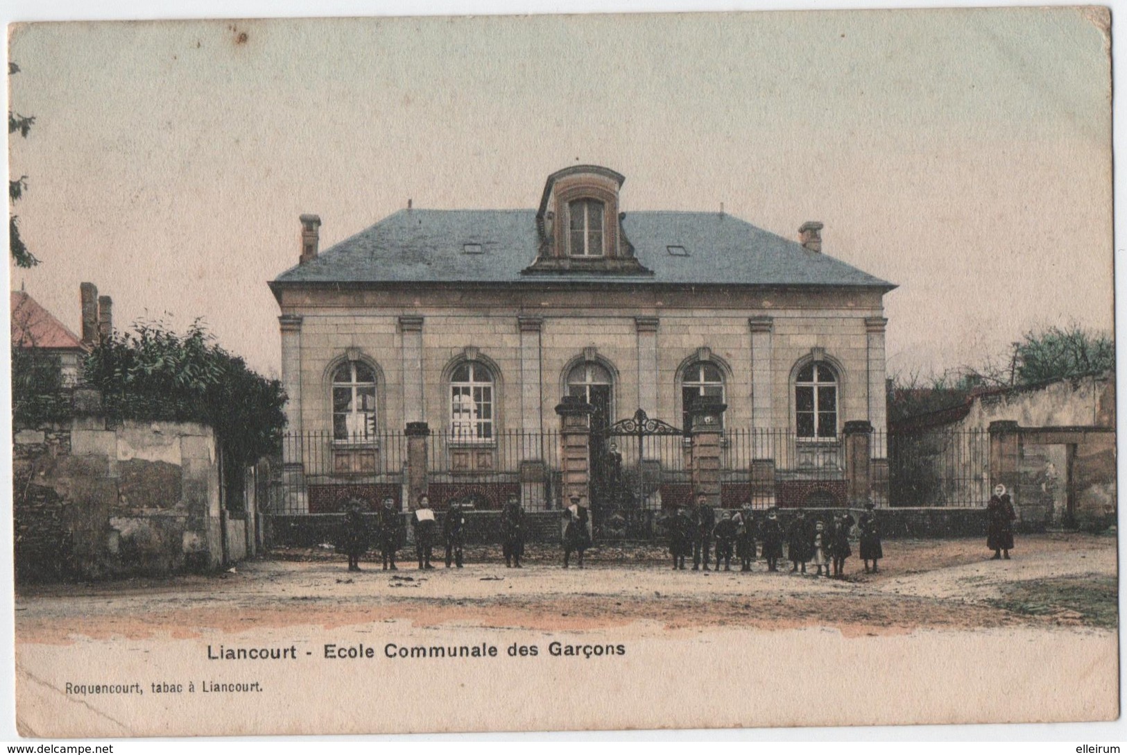 LIANCOURT (60) ECOLE COMMUNALE Des GARCONS. CARTE COLORISEE. - Liancourt