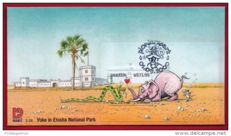 NAMIBIA, 2000, First Day Cover, Min Sheet, Yoka, Elephant,  Michel 3-28, F3935 - Namibia (1990- ...)