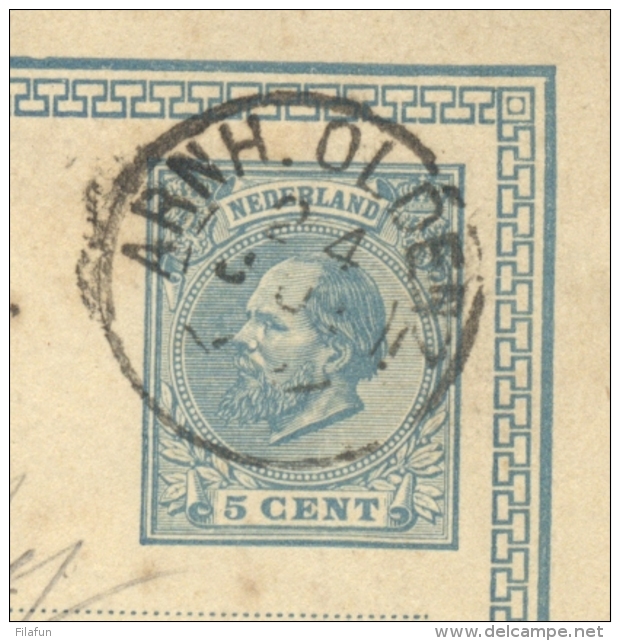 Nederland - 1873 - Halte ZUTPHEN En KR Treinstempel ARNH.OLDENZ. Op 5 Cent Briefkaart Naar Deutschland - Poststempel