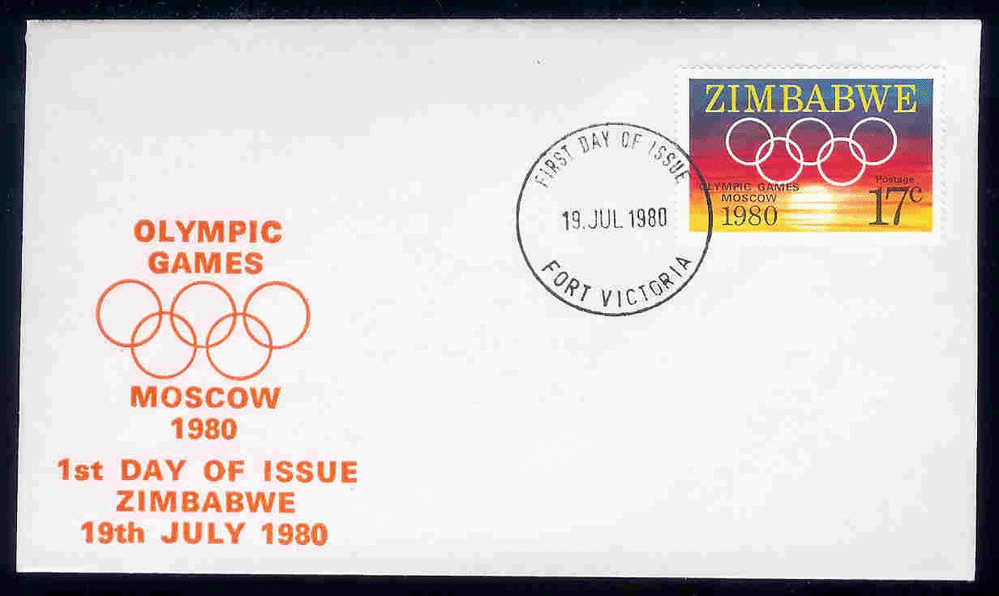 ZIMBABWE 1980 FDC Olympic Games 246 F705 - Summer 1980: Moscow