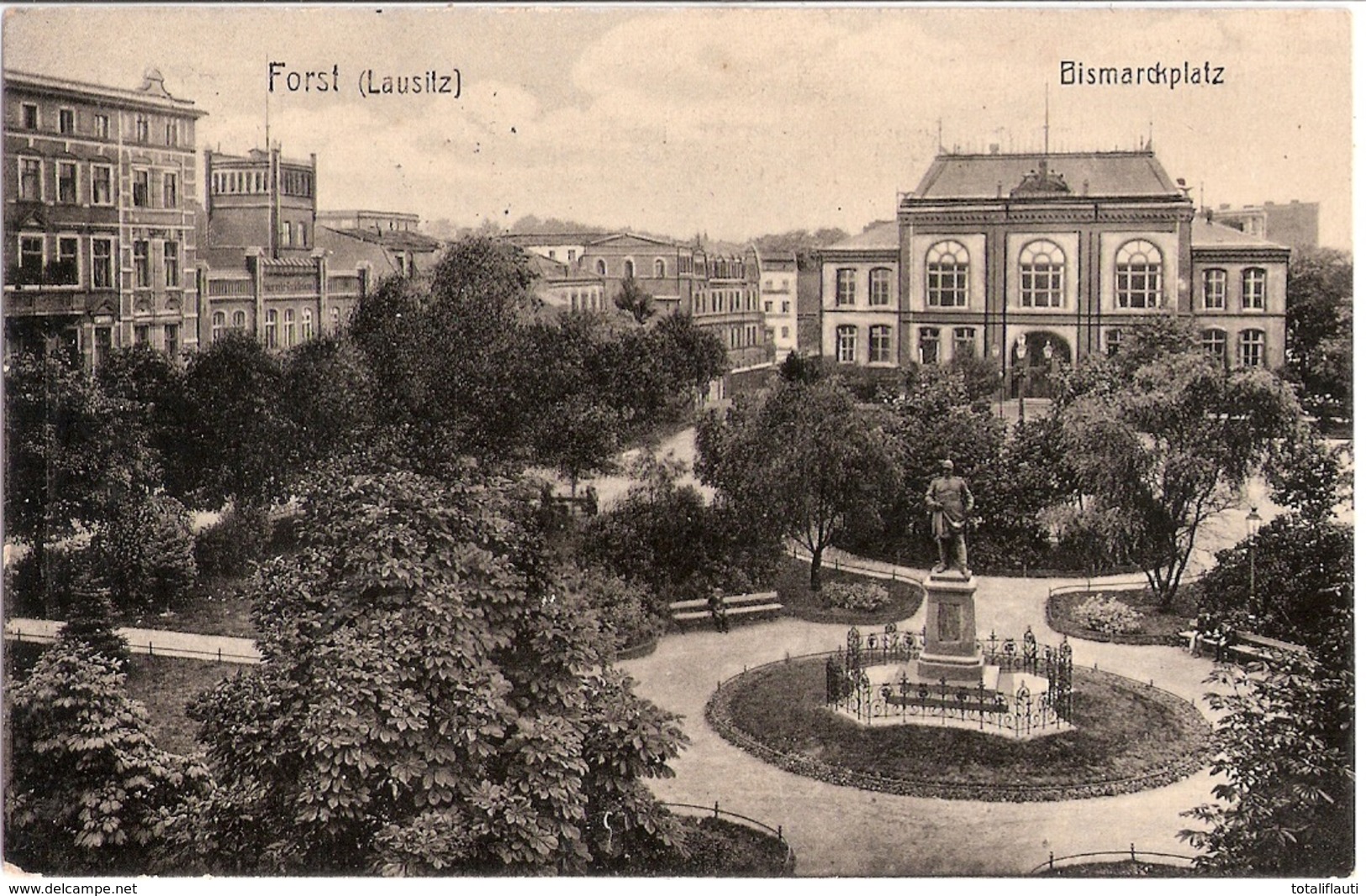 FORST Lausitz Bismarckplatz Denkmal 2.5.1909 Gelaufen - Forst