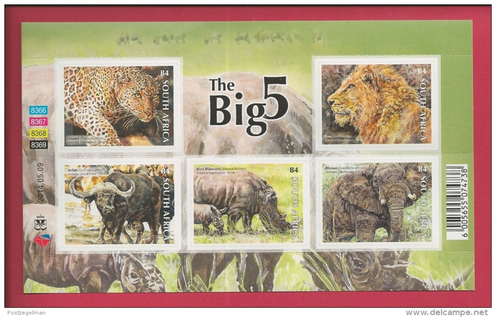 REPUBLIC OF SOUTH AFRICA, 2014, Mint Never Hinged Block, The Big 5 (B4) F2499A - Ongebruikt