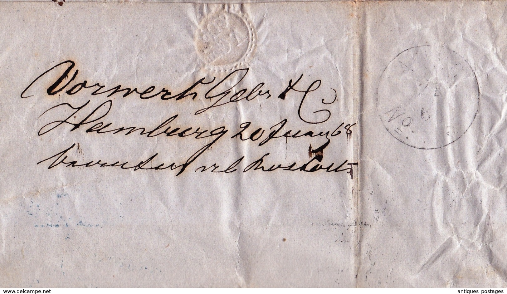 Lettre Hamburg 1868 Worwerk Gebr & Co - Other & Unclassified