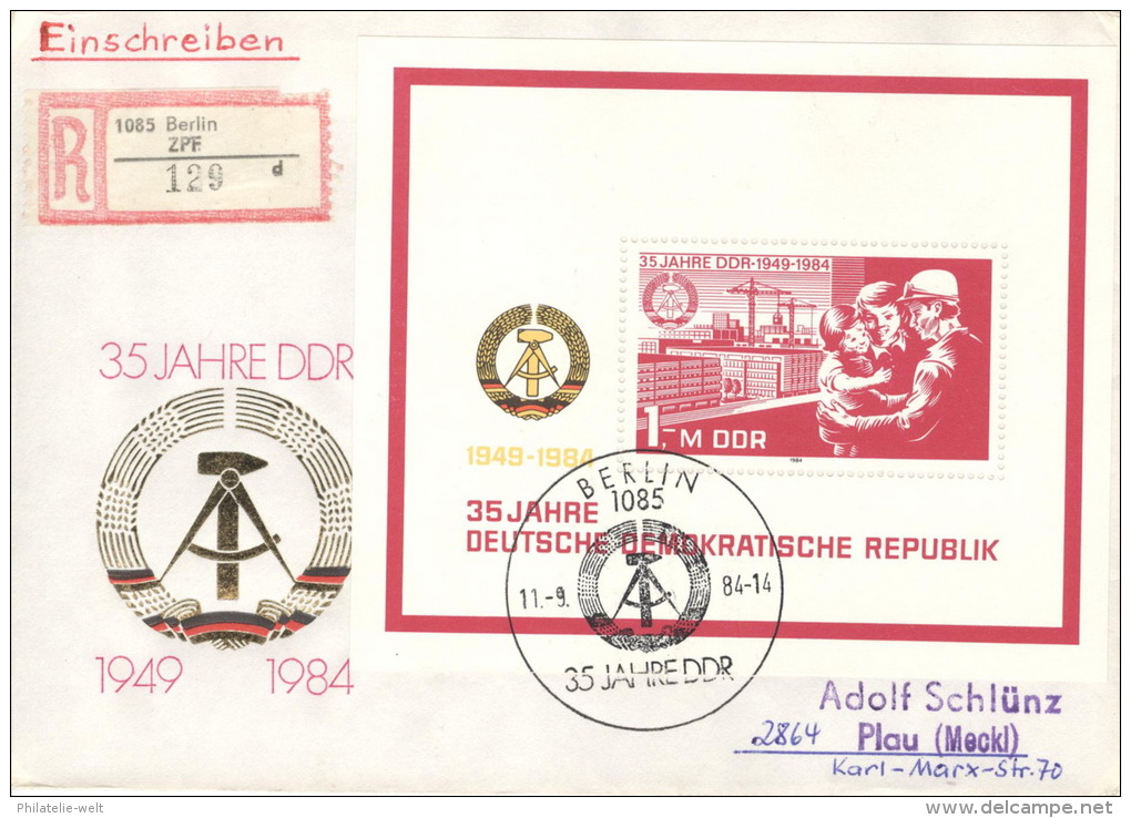 DDR Block 78 Auf R-FDC - Sonstige & Ohne Zuordnung