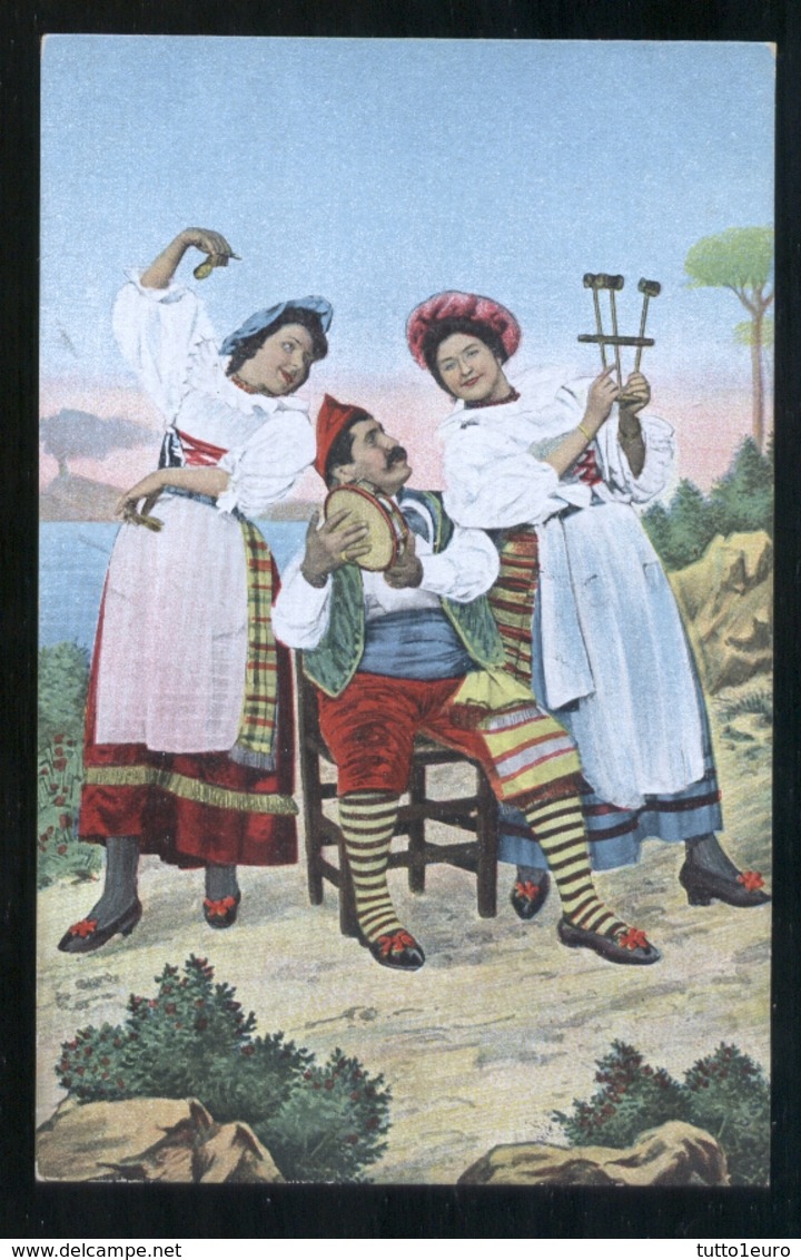 COSTUMI  DI SORRENTO - INIZI 900 - LA TARANTELLA - Costumi