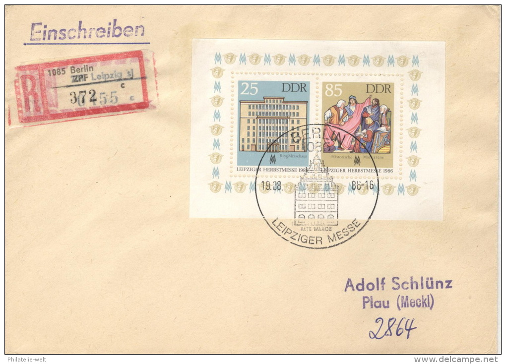 DDR Block 85 Auf R-FDC - Sonstige & Ohne Zuordnung