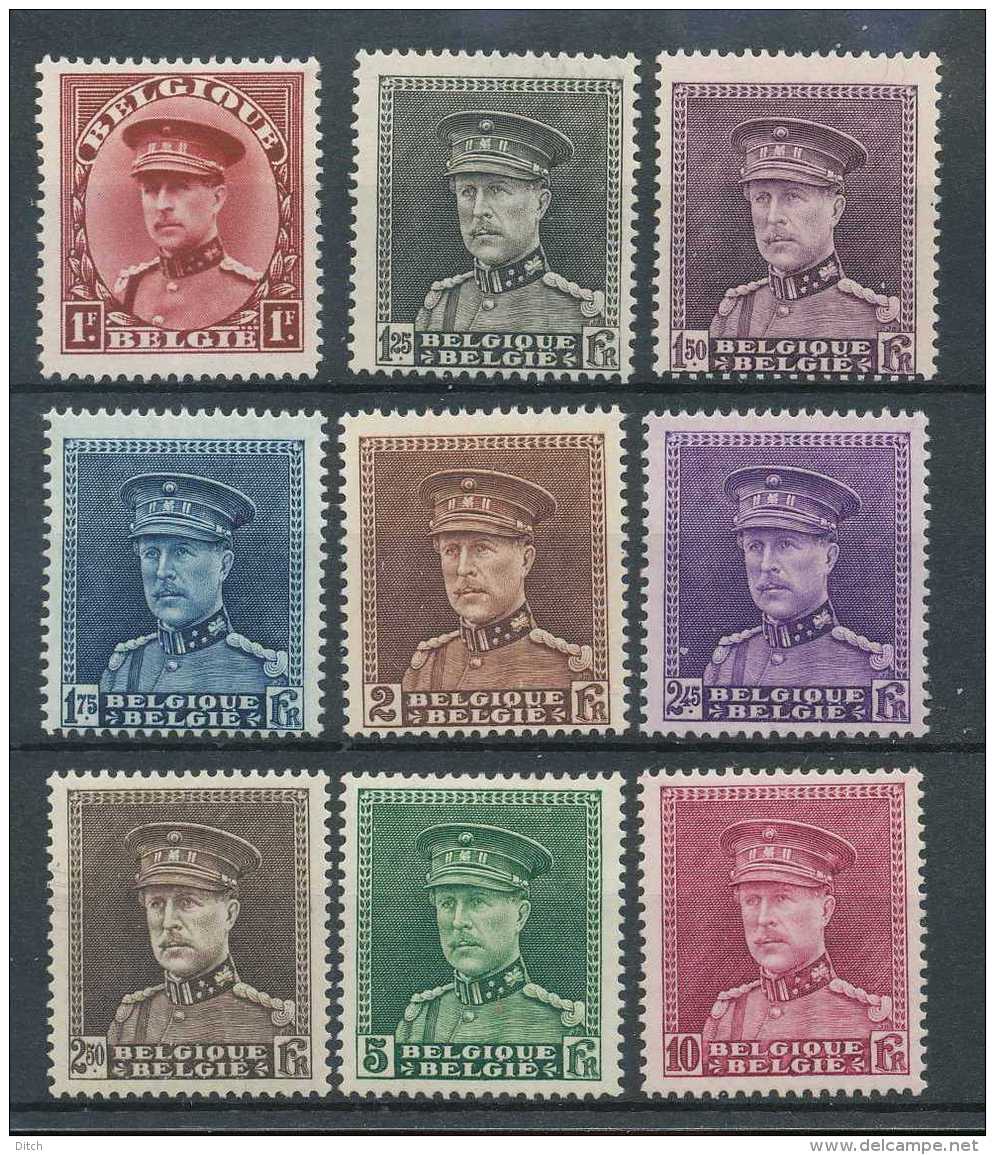 D- [200226] */Mh-N° 317/24, Albert Ier En Casquette, Képi, SC, */mh, C:110e - Unused Stamps