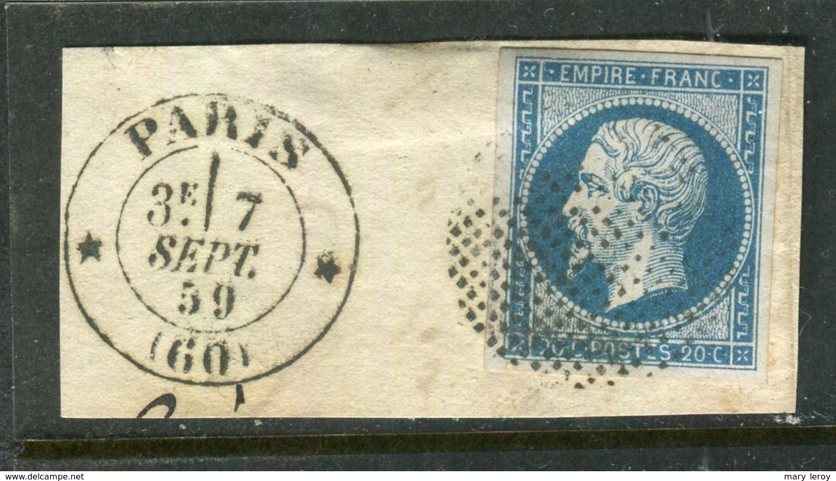 Rare N° 14A Cachet Cercle De Points Type 3303 - 1853-1860 Napoléon III