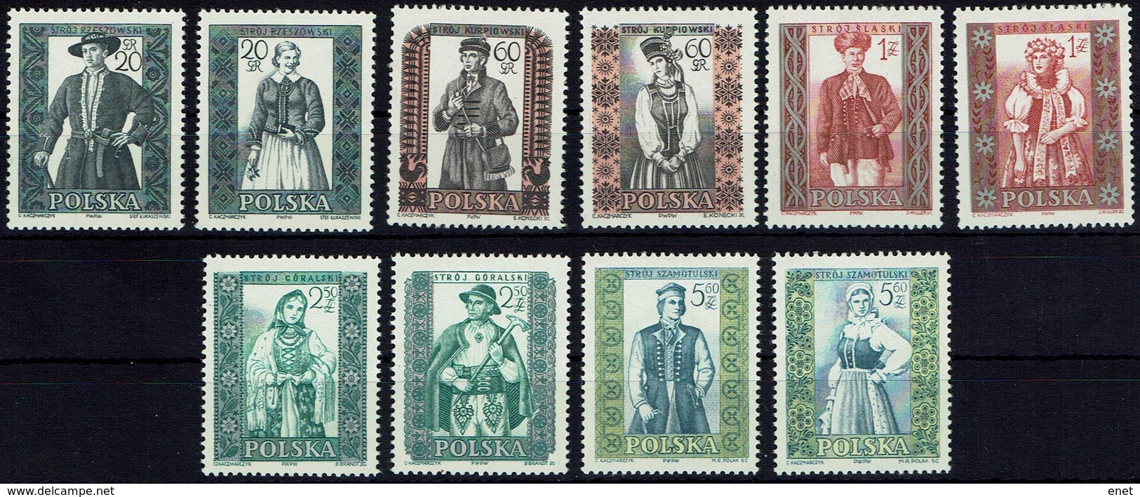 Polen 1959 - Trachten - MiNr 1138-1147 - Kostüme