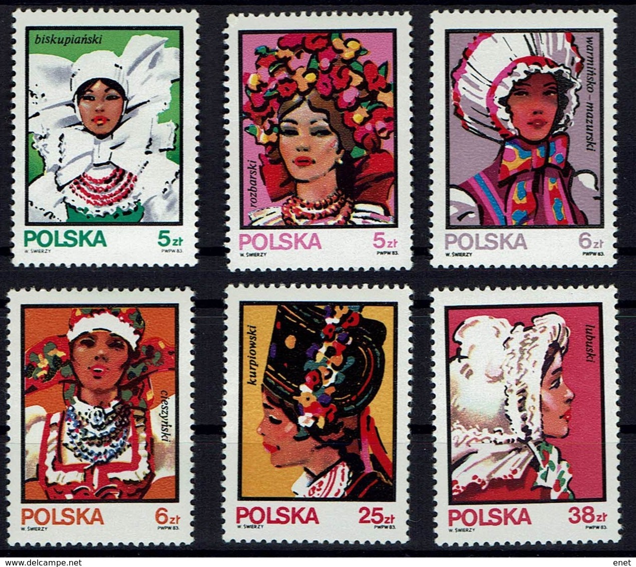 Polen 1983 - Trachten - MiNr 2891-2896 - Kostüme