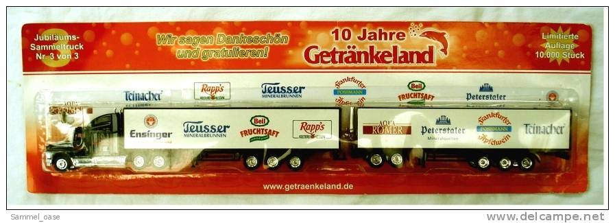 Seltener Truck + Anhänger Getränkeland   -  Nichtalkoholische Geränke  -  Ca. 40 Cm OVP - Sonstige & Ohne Zuordnung