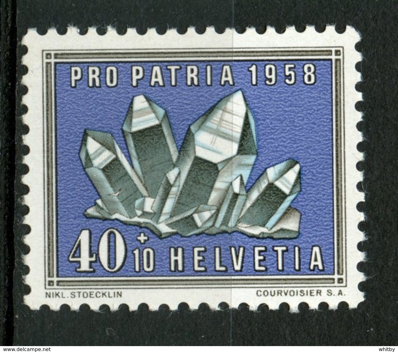 Switzerland 1958 40 + 10f Rock Crystal Issue #B276 - Ungebraucht